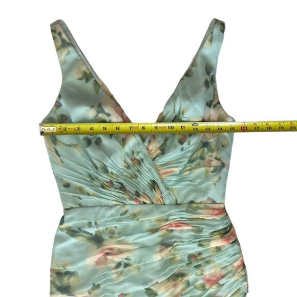 Mac Duggal Floral Print Asymmetrical Ruffle Hem Dress - Picture 11 of 15